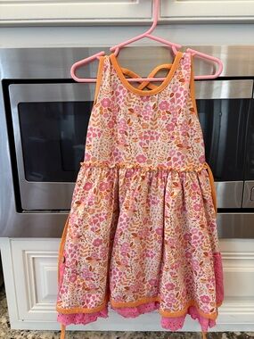 cheeky plum Pink and Orange Floral Sundress for Girls